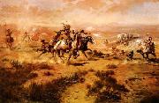 Charles M Russell The Attack on the Wagon Train oil painting picture wholesale